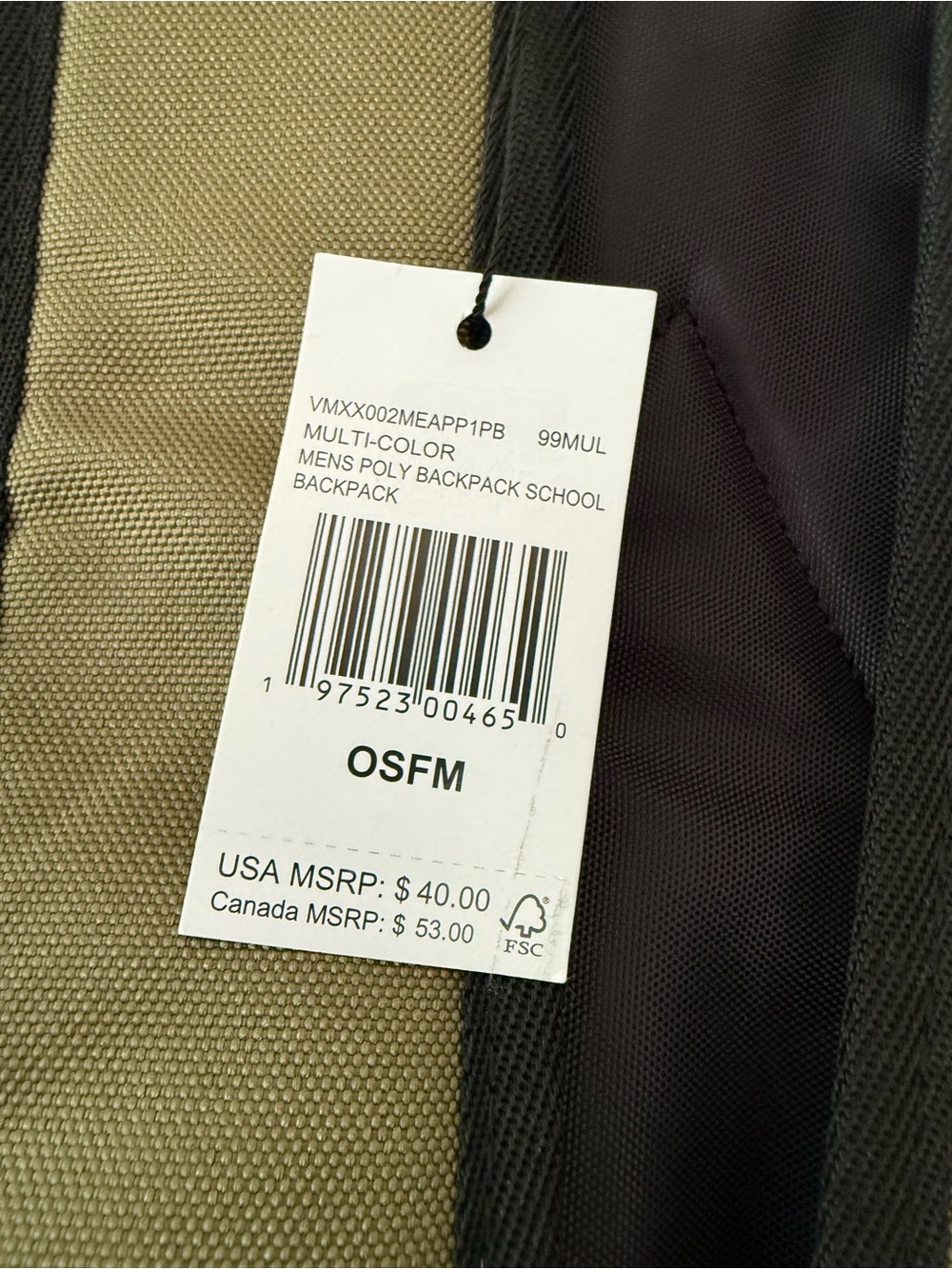 Volcom Two-Tone Rust, Olive & Cream Backpack - Picture 3 of 4